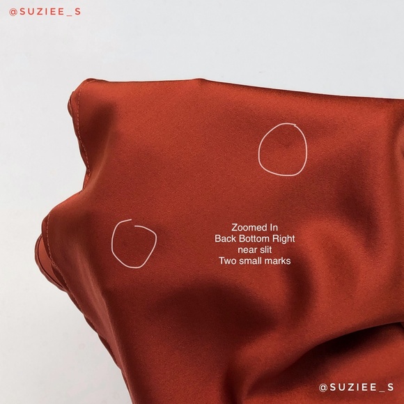 Andamane Delphina Rust Red Orange Silk Satin Slip Midi Dress Side Slit  M NWT - Picture 12 of 16